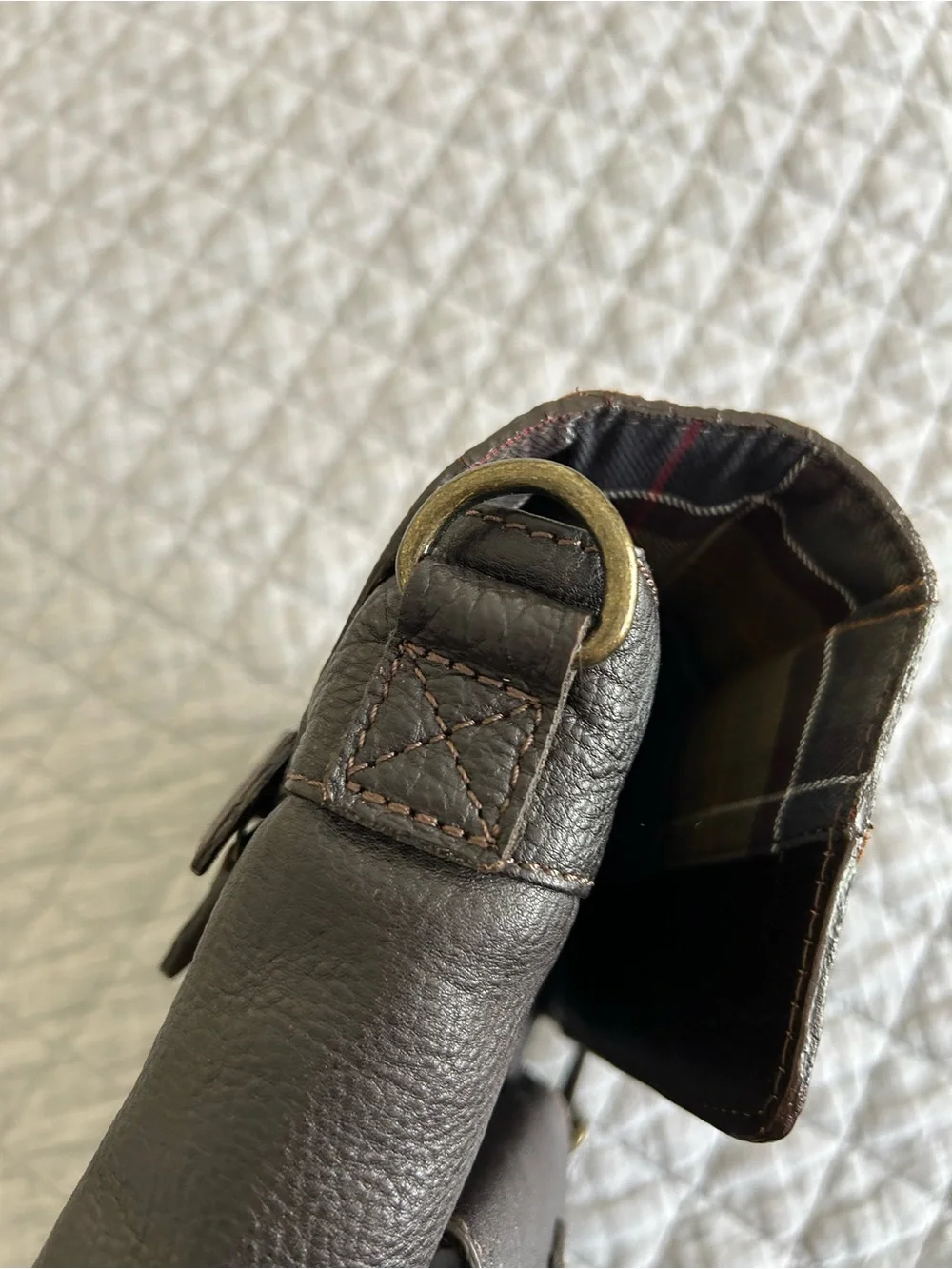 Barbour Brown Leather City Bag Briefcase No Shoulder Strap